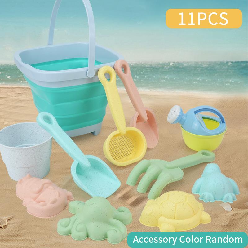 

Детское складное пляжное ведро набор инструментов для игры с песком 11 предметов песочная лопатка животное игра с песком водная игрушка