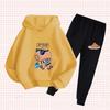 Autumn Winter New Capybara Cartoon Print Outfit Kids Hoodie Set Boys Girls 3-17 Casual Fashion Children's Set Trousers Pant Suit