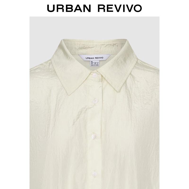 UR Women's Pleated Casual Button-Up Shirt