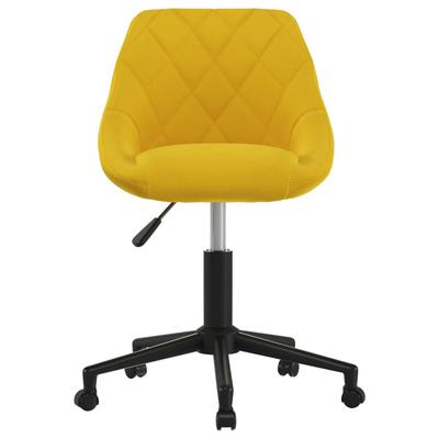 Office Chair Swivel Mustard Yellow Velvet
