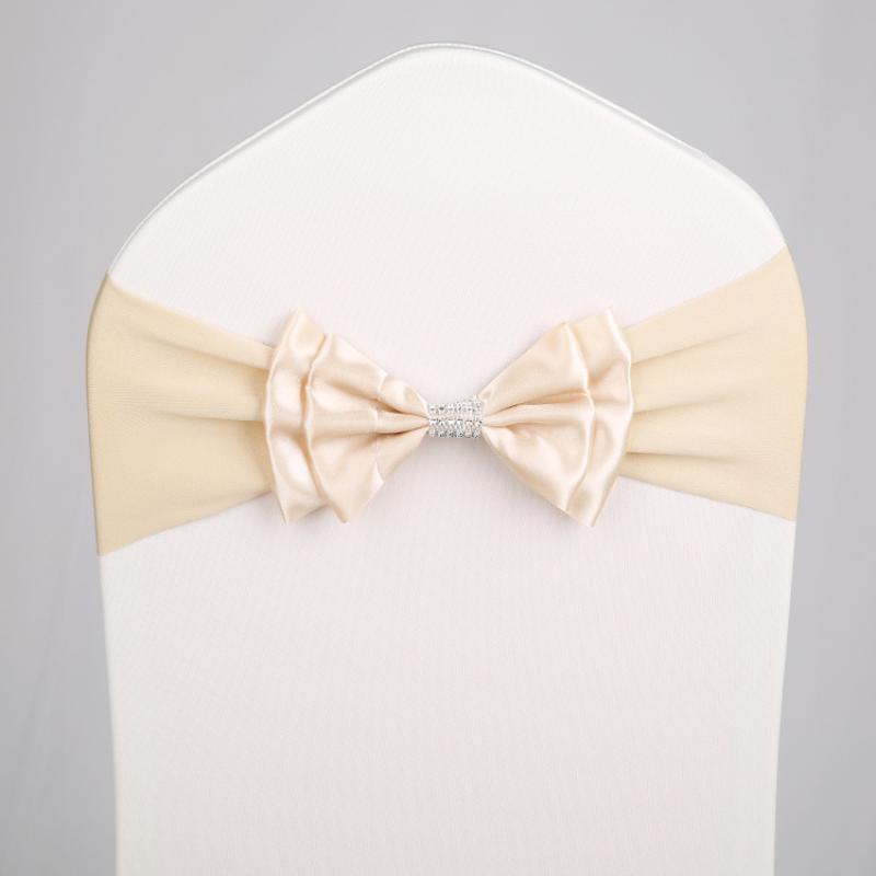 Spandex Chair Sash Sophisticated Wedding Chair Sash Satin Chair Ribbon Multifunctional Double Layer Bow Tie For Banquets Halls