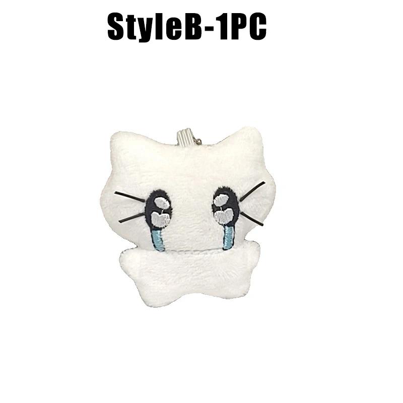 Cute Headphones Kitten Couple Keychain Mini Crying Cat Doll Plush Keyring Bag Pendant Charms Backpack Decor Cartoon Cat Keychain