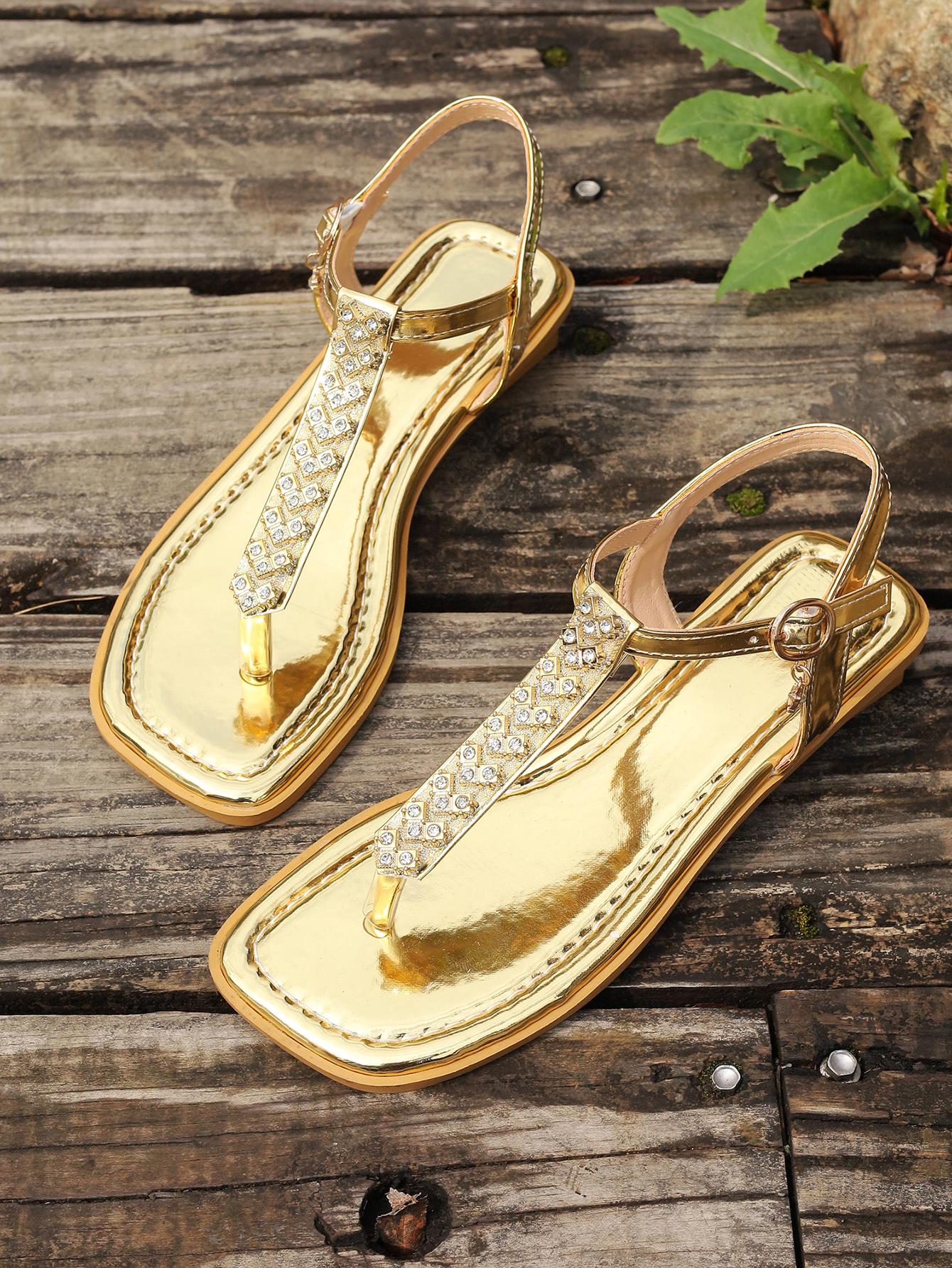 

мода 2024 лето женские сандалии с открытым носком плоские шлепанцы с квадратным носком слипоны обувь на платформе для женщин уличные повседневные противоскользящие шлепанцы 36 золотой