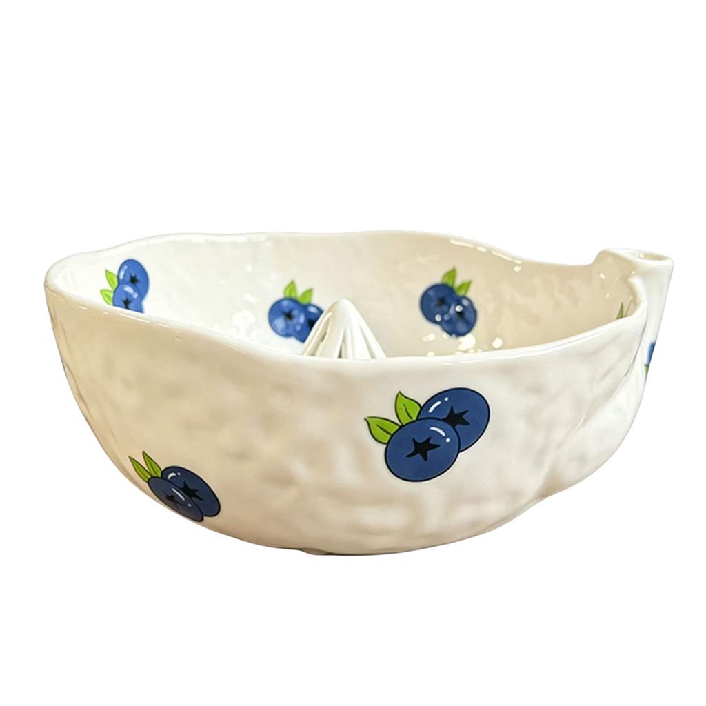 Ceramic Berry Basket with Drain Holes Blueberries Fruits Bowl Washer Multi-Purpose Strawberries Washing Cleaner for Home Kitchen
