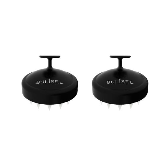 Burisel Scalp Massage Shampoo Brush Deep Cleansing Hair Care Tool Black 1+1 Set