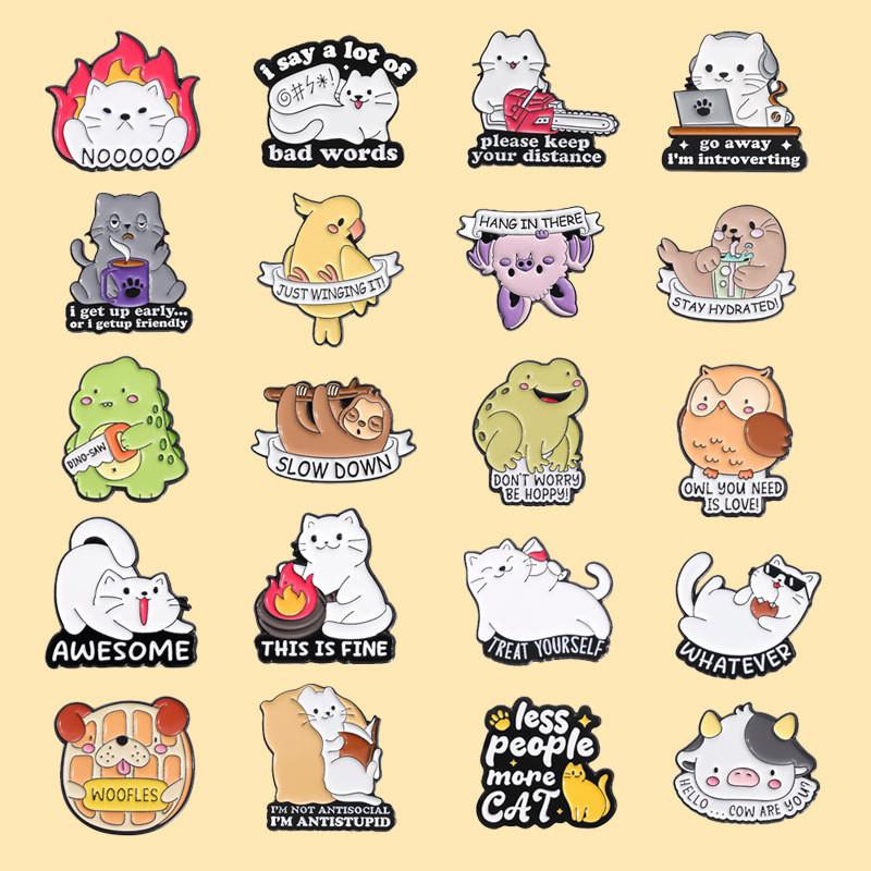 Cartoon Charming Animal Themed Pins Crafted From Alloy With Gorgeous Enamel Finish Ideal For Style Unique