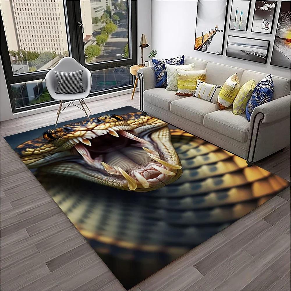 3D Gothic Schlange Schlangen Python Viper Teppich Teppich für Zuhause Wohnzimmer Schlafzimmer Sofa Fußmatte Dekor, Kinder Teppich Rutschfeste Bodenmatte
