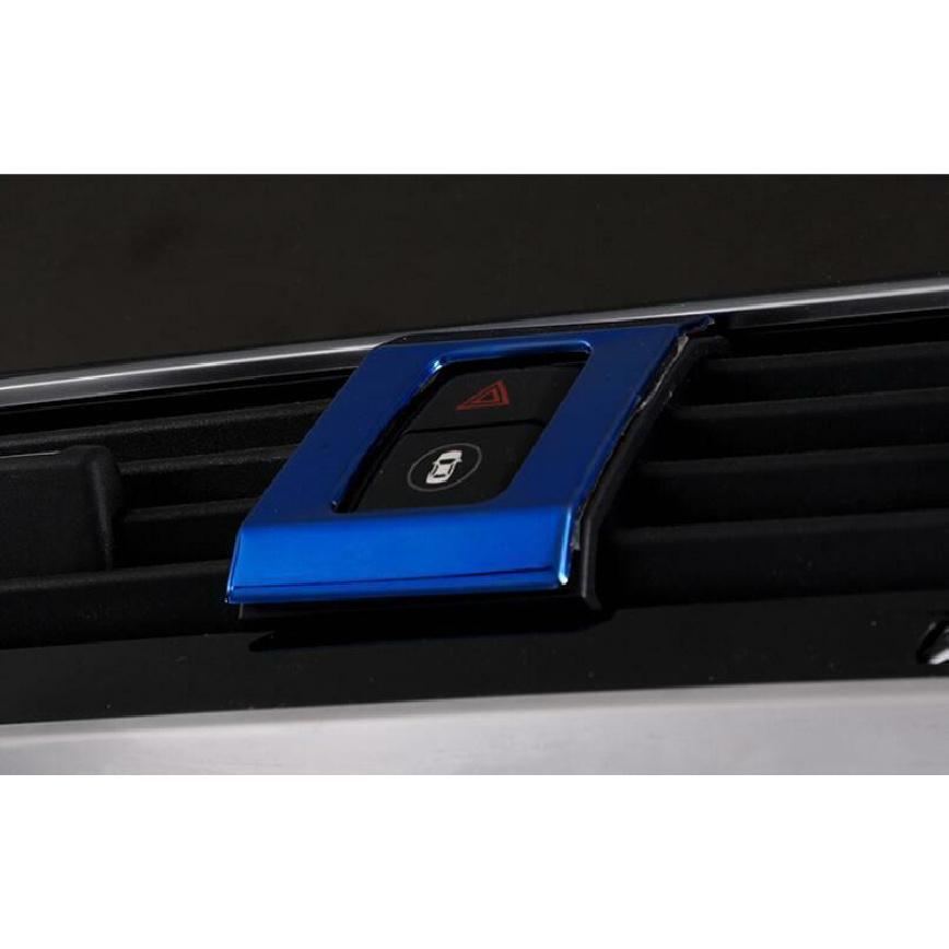 For BMW X3 G01 X4 G02 2018- Blue Steel Emergency Light Switch Cover Decor 1X