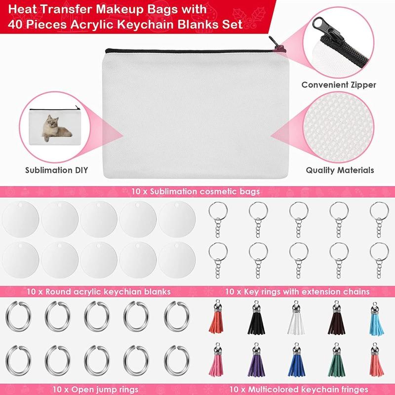 Thermal Transfer Blank Cosmetic Bag Zipper Clutch Bag Thickened Storage Bag Sublimation Blank Travel Pencil for Case