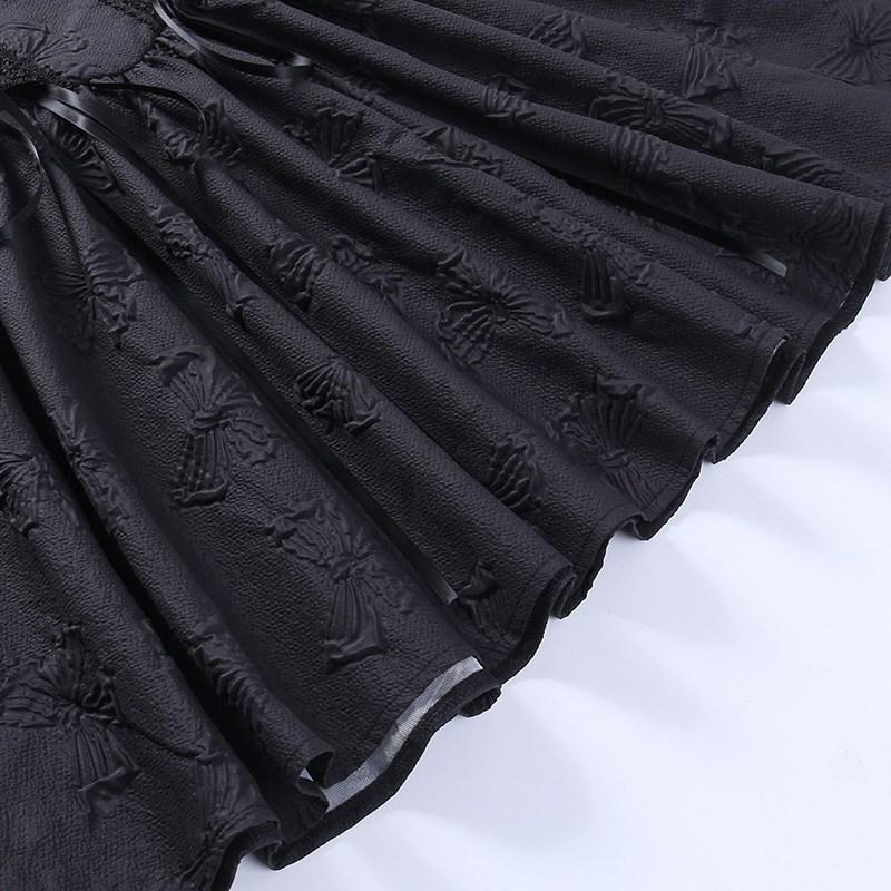 Gotické Grunge Party Dámské šaty A-Line prozřetelné Bodycon Tmavě sexy Jacquard Krajka Lolita šaty Vintage Harajuku