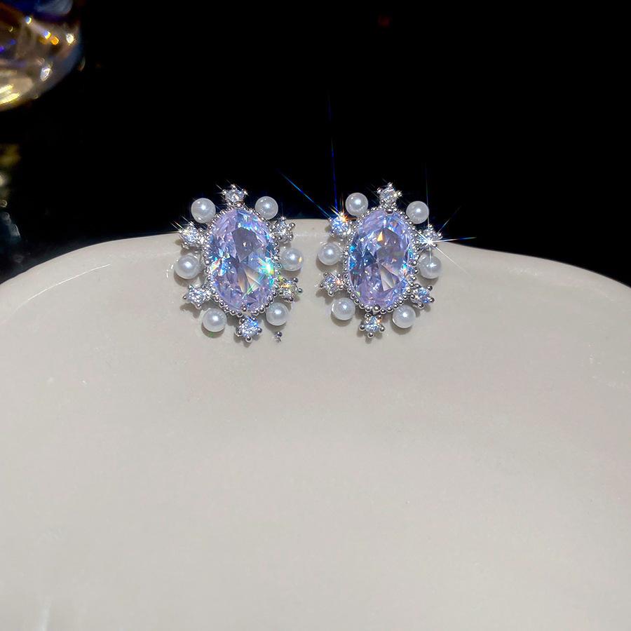 

Жемчужные овальные серьги-пусеты Французские изысканные супер-блестящие серьги легкая роскошь высокое чувство модные серьги с темпераментом