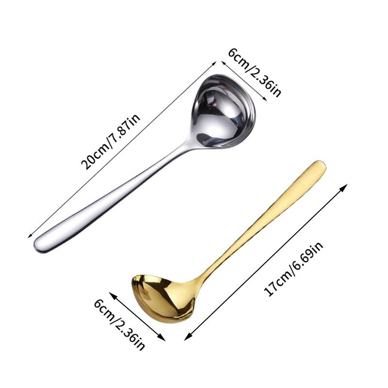 Pacote de 4 Conchas Pequenas Concha de Molho Aço Inoxidável Sus 304 Grande Concha de Servir de Aço Concha para Molho Sopa 8 Polegadas