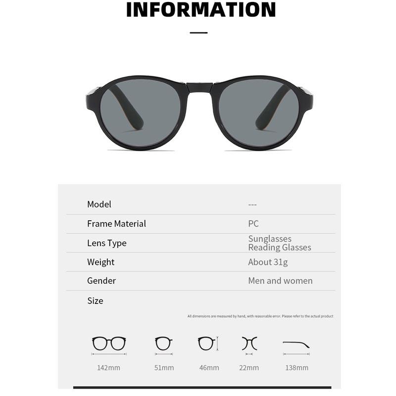 New Portable Foldable Reading Sunglasses High-Definition Anti-Blue Light Presbyopia Eyewear Outdoor UV-Protective Sunglasses