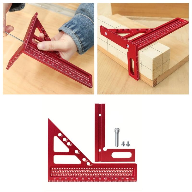 3D Measuring Ruler Woodworking Square Protractors Triangle Layout Measuring Tool 22.5-75 Degree Protractors