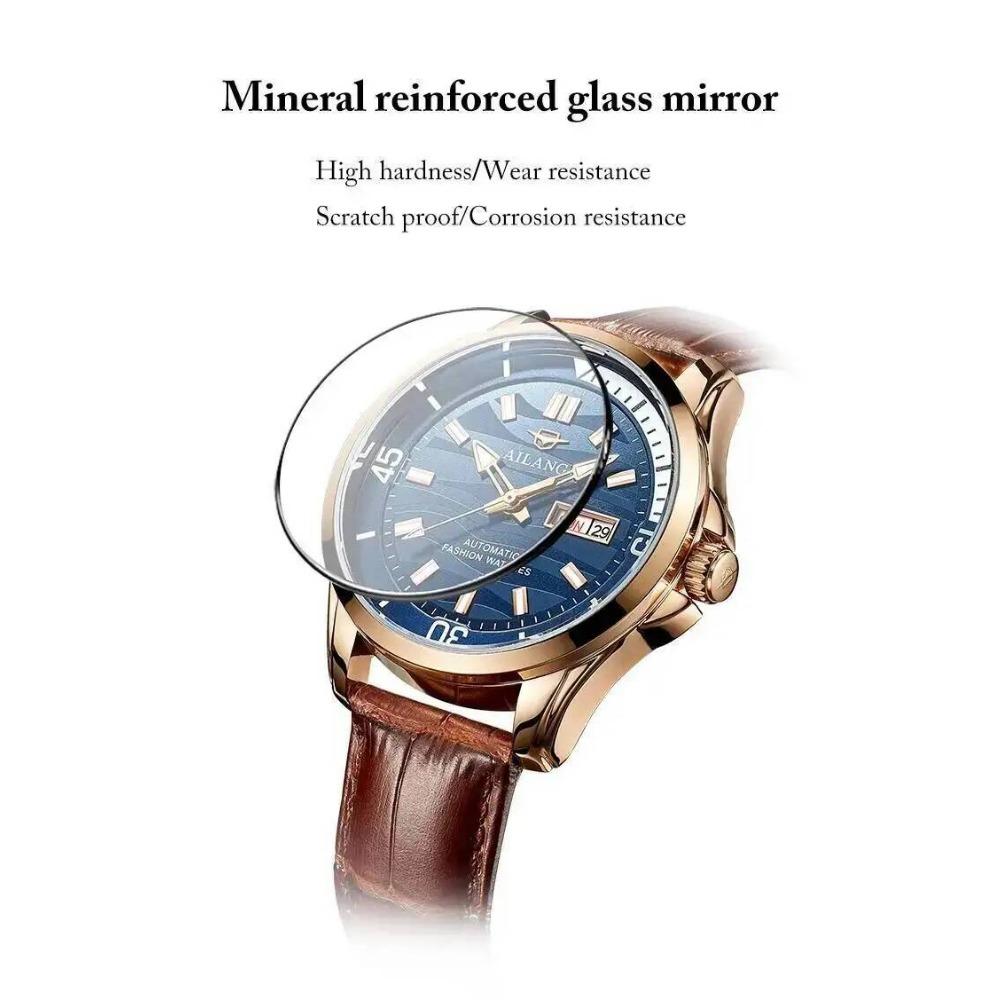 AILANG 8829 Fashion Men's Automatic Mechanical Watches Dual Calendar Luminous Hands Watch Business Watches for Man reloj hombre