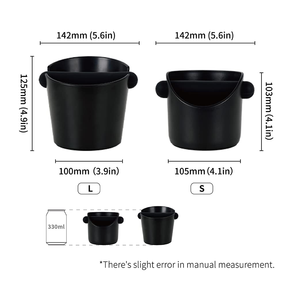 watchget Espresso Knock Box, 4.1-inch ABS Coffee Knock Box with Coffee Grounds Bucket, Shock-Absorbing Design, Removable Non-Slip Base, for