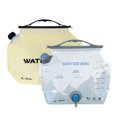 Outdoor Folding Water Bag with Faucet 8L Camping Water Bag Hiking Large Capacity Food Grade Portable Water Storage Bag