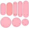 Pink Oval Round Bottom Long PU leather Bag Base With Holes For DIY Handmade Knitted Crochet Bags Universal Bottom Accessories