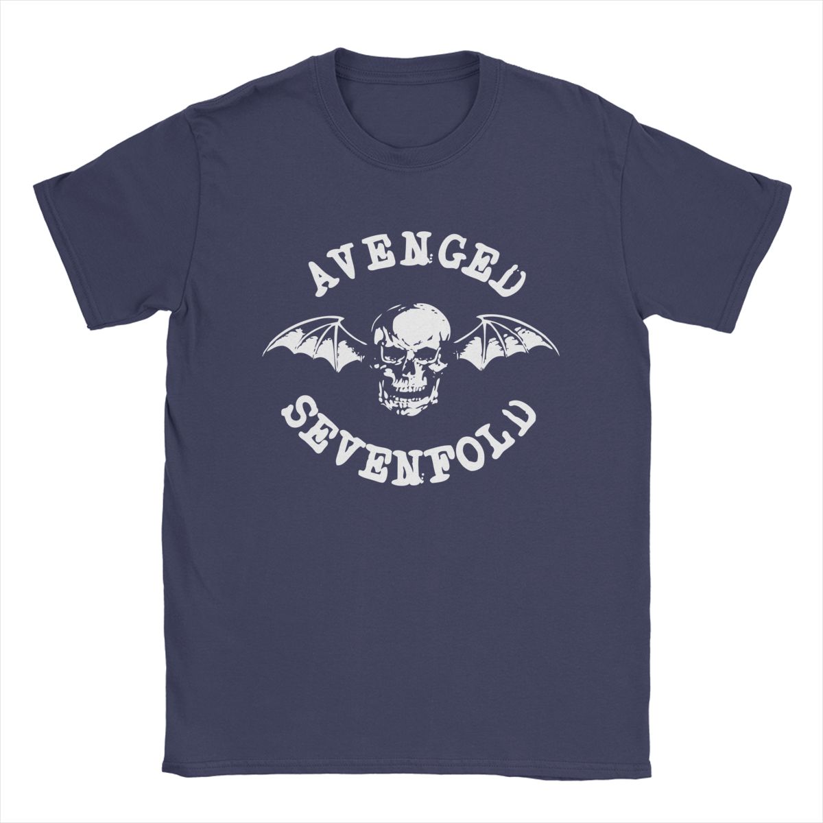 

Мужская футболка Avenged Sevenfold Vintage 100% Хлопковая футболка с коротким рукавом Футболки с круглым вырезом Одежда Уникальная XL темно-синий