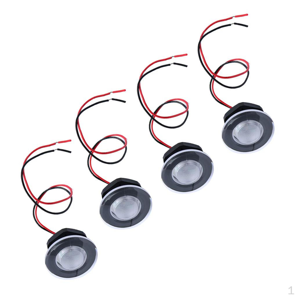 

4 Pieces Red LED RV Courtesy Boat Light 12V Waterproof / Outside under Water