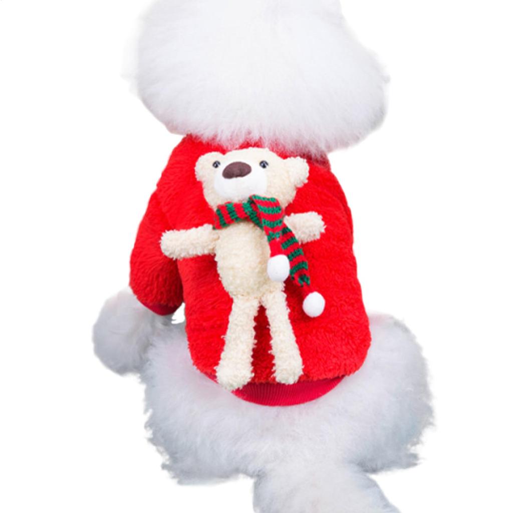 Hund Weihnachtskostüm Niedlicher Bär Warmer Mantel Weihnachts-Hundekostüm Für Kleine/Mittlere/Große Rassen Geburtstag Feiertag Kaltes Wetter Winter