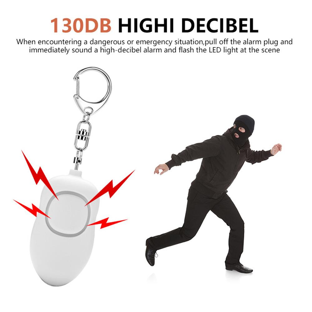 Personal Alarm LED Flashlight Rechargeable Whistle Security Alarm Keychain for Night Running Traveling Elderly Travelling 130dB
