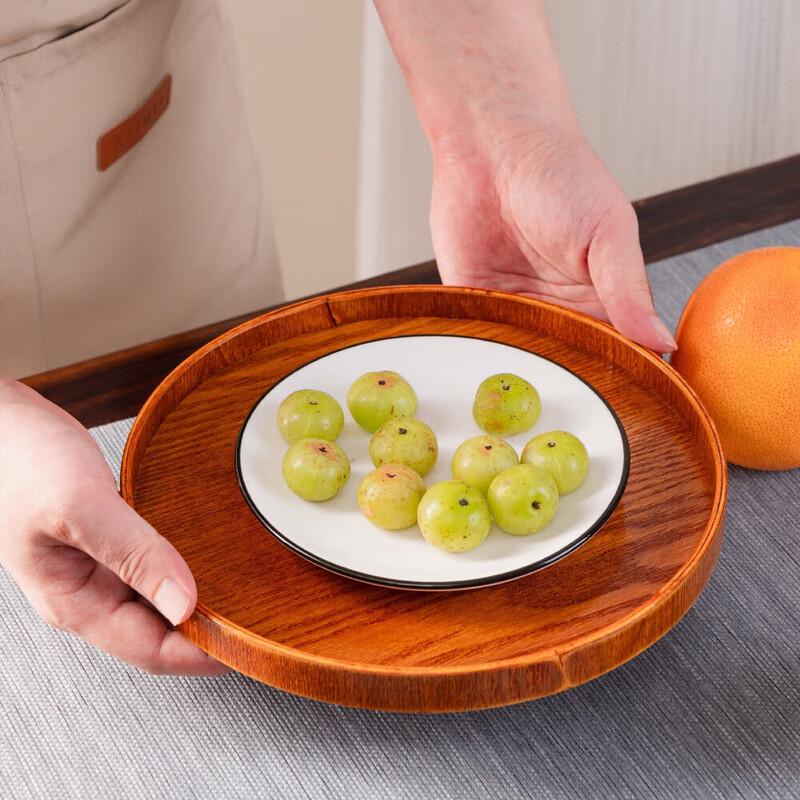 MY Jun Shiqi Wooden Round Serving Tray