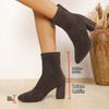 Suede thick heel short boots women's autumn and winter new large size elastic thin boots pointed high heel boots fashion socks boots