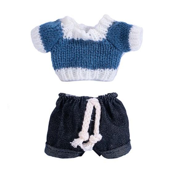 Doll Clothes Set Jeans & Knitted Sweater Baby Outfit for 15cm Dolls Trendy Doll Outfit Collection for Doll Collectors