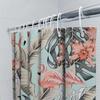 Vibrant Pink Flamingo Shower Curtain With Tropical Leaves Decorate Your Bathroom In Style
