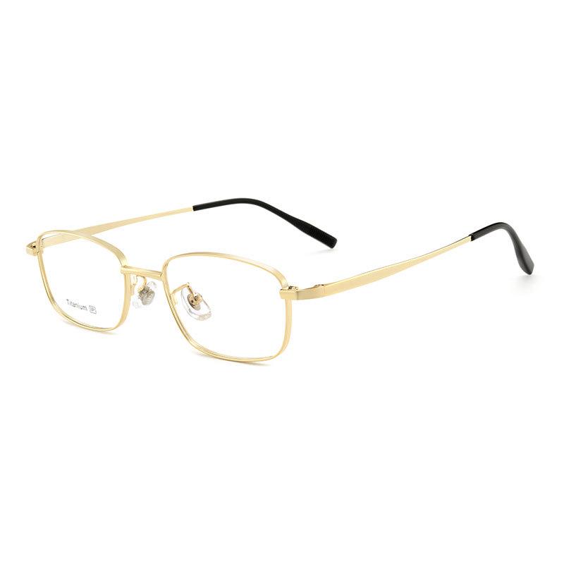 Ultra-Light Pure Titanium Myopia Glasses: Oval Frame for Small Faces, High Prescription, Black