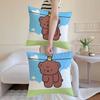 Cute Restrained Animal Anime Kwaii Pillow Case Anti-dustmite Pillowcase Invisible zipper silky Sofa cushion cover