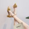 6807-33 Summer Thick Heel Bag Head Sandals Women's Bow Fairy Style Versatile Hollow Single Shoes Women's Shoes