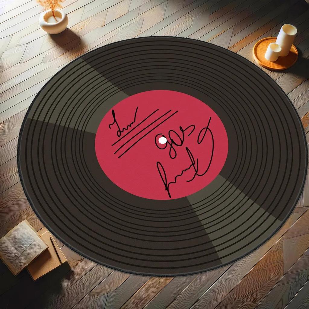 NEW Record Music Cd Carpet Round Game Chair Floor Mat Room Decorated Living Room Lounge Large Area Non-Slip Carpet
