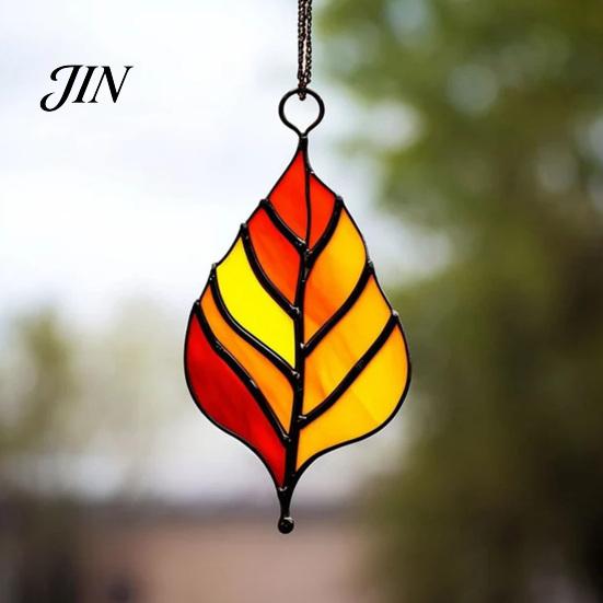 Lightweight Outdoor Decor Acrylic Leaf Hanging Pendant, Waterproof Sunproof Window Hanging, Decorative Four-leaf Clover Pendant Ornament with Colorful
