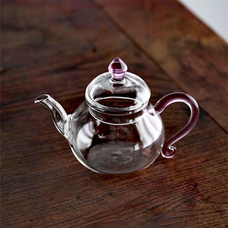 Small Capacity 210ml Heat Resistant Glass Teapot Kungfu Tea Set For One Person Brewing Green Tea Pot Home Tea Maker Teaware