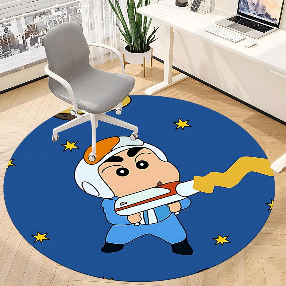 1pc Crayon Shin-chan Office Round Area Rug, Under Office Chairs Bedroom Living Room Home Decor  a1022114