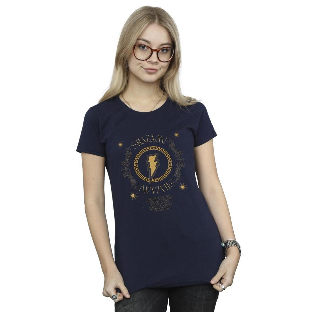 DC Comics Womens/Ladies Shazam Fury Of The Gods Golden Spiral Chest Cotton T-Shirt