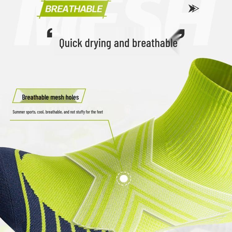 Men's Quick-Dry Breathable Sports Socks - Sweat-Wicking for Running, Badminton, and Marathon, Mid-Calf Length
