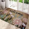 1 STK Blumen Willkommen Muster Fußmatten Küchenteppiche Rutschfest Pop Design Badezimmerteppiche Badematte Teppich für Zuhause Spüle Wäsche Dekor