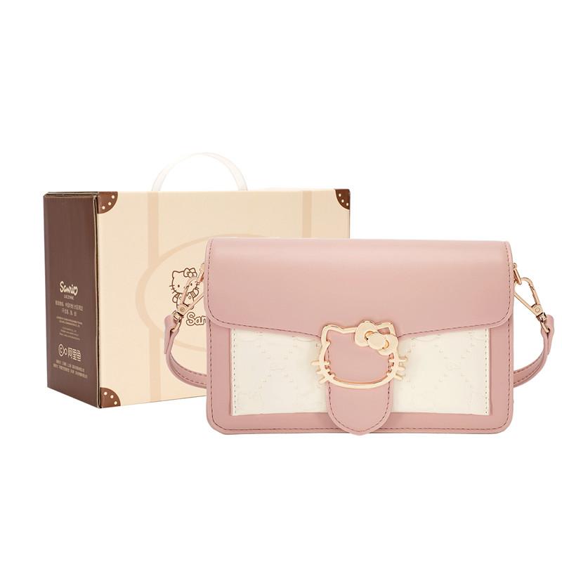 New Sanrio MESUCA/Mesuka Hello Kitty Synthetic Leather Shoulder Bag, Crossbody Bag, Small Square Bag Women's HHF24980