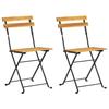 Maison Exclusive - Chaises pliantes 2 pièces en acier et bois d'acacia massif