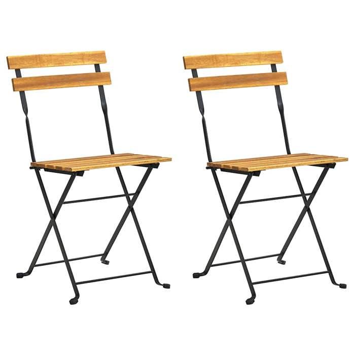 Maison Exclusive - Chaises pliantes 2 pièces en acier et bois d'acacia massif