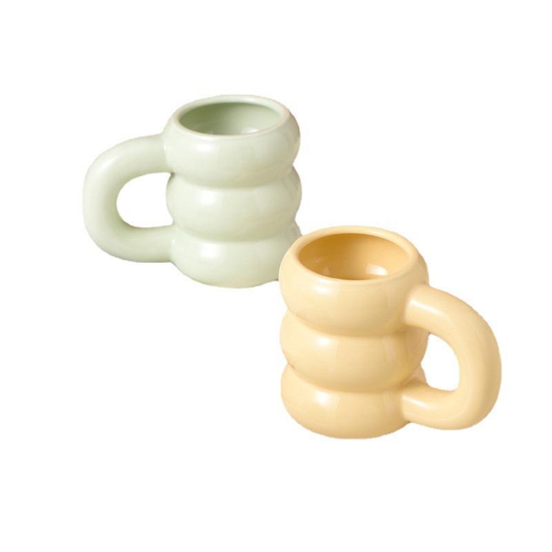 Creative hand handle ceramic mug large capacity large ear cup enterprise business latte coffee cup bone china