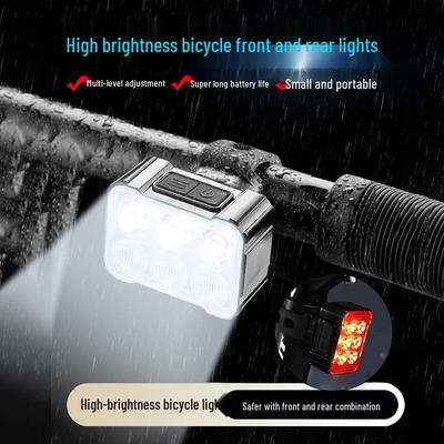 Bicycle Light Set: Powerful Front and Rear LED, Rechargeable, Waterproof