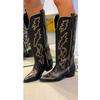 Women's Winter Heeled Cowboy Handmade Embroidered Boots New Season