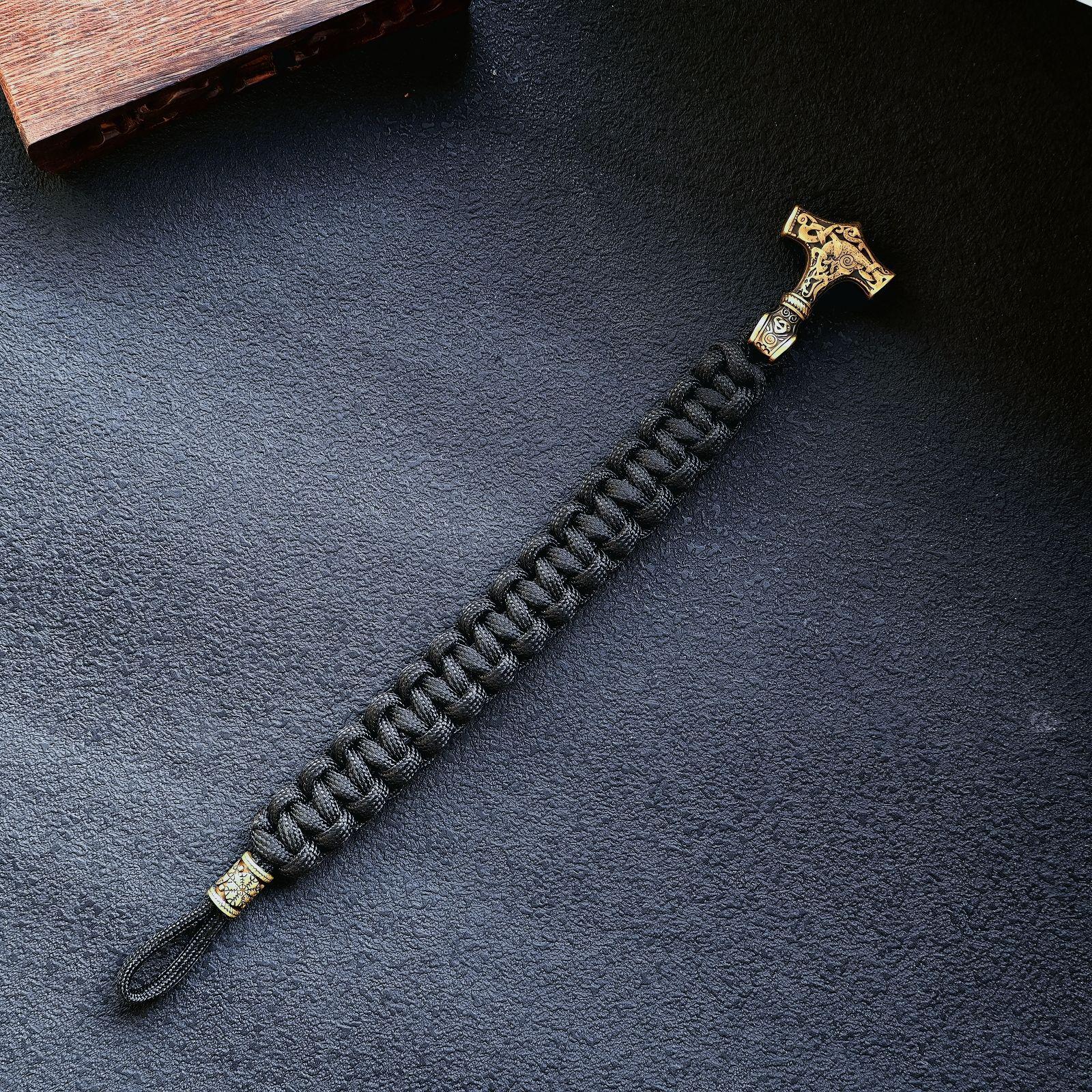 Европейский и Американский Viking Ручной работы Браслет-плетенка Молота Тора для Мужчин