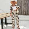 Women'S Spring And Summer Temperament Vacation Comfortable Versatile Commuting Casual Solid Color Slim Fit Short Sleeved Long Pants Set