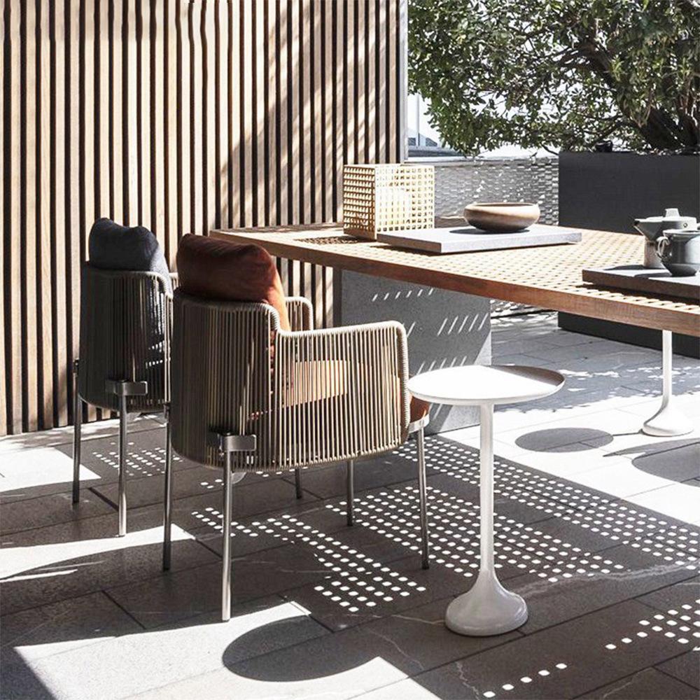 Open-Air Rattan Woven Table & Chair Set for Patio, Balcony & Garden