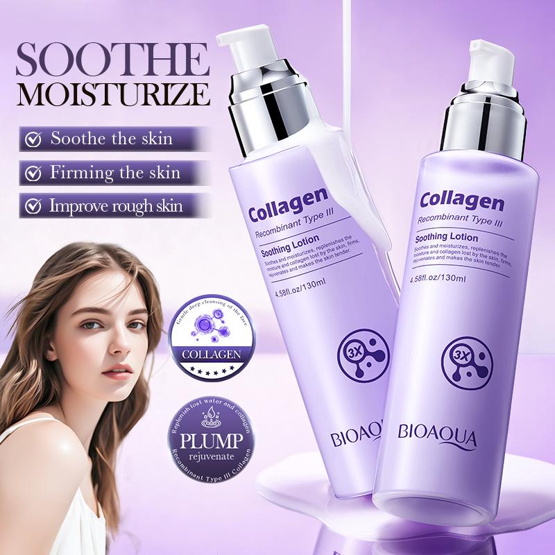 Recombinant Type III Collagen Lotion 130ml Moisturizing and Soothing Facial Water Milk Skin Care Products